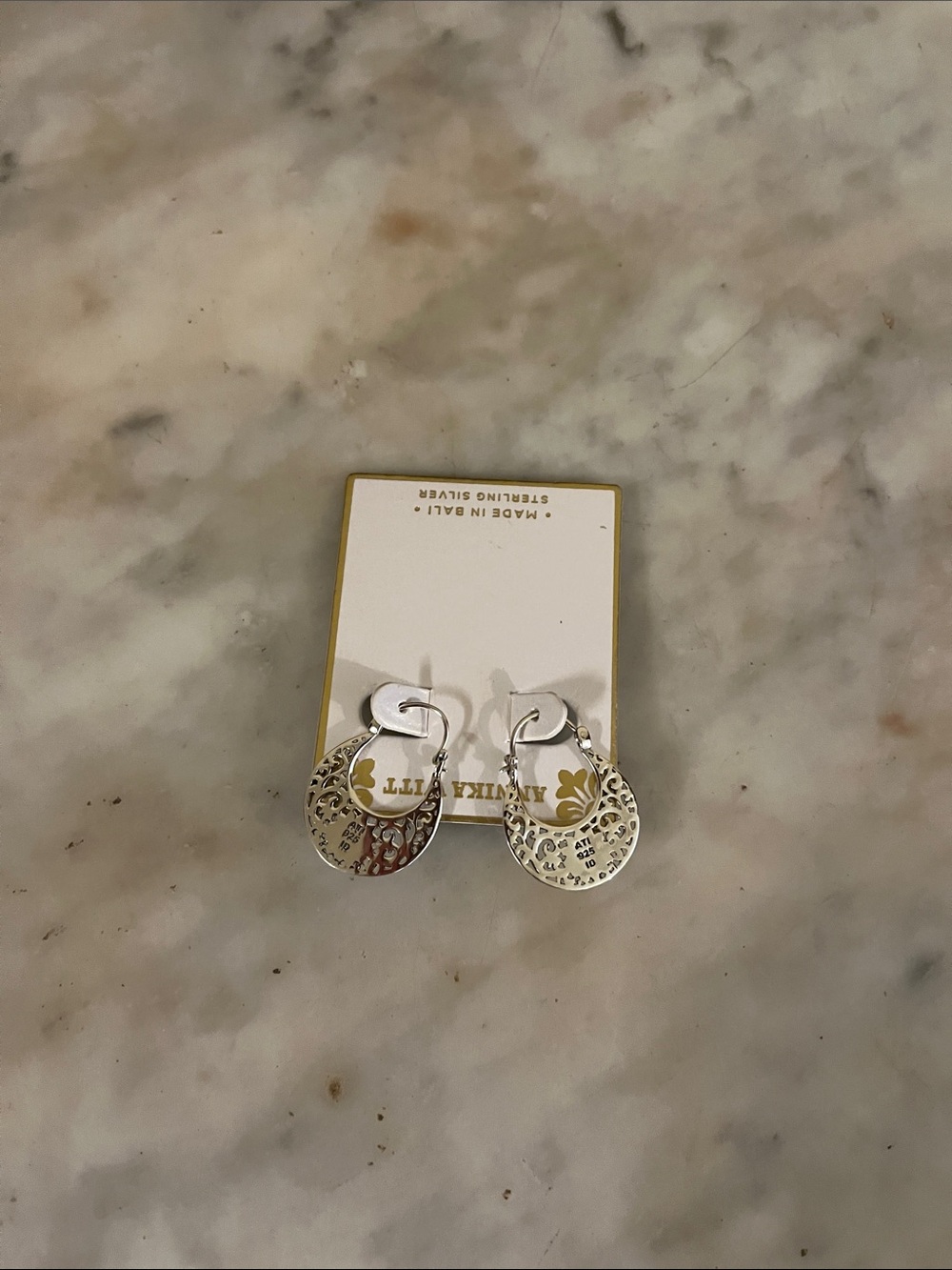 Annika Witt Sterling Silver Floral Hoop Earrings - Silver - Picture 5 of 11